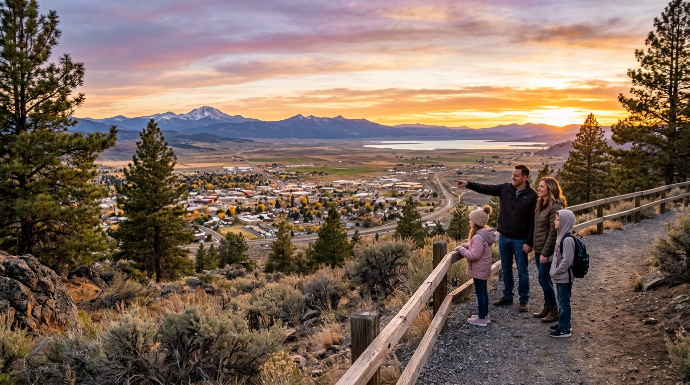 Family viewing Susanville and the Honey Lake Valley from Inspiration Point